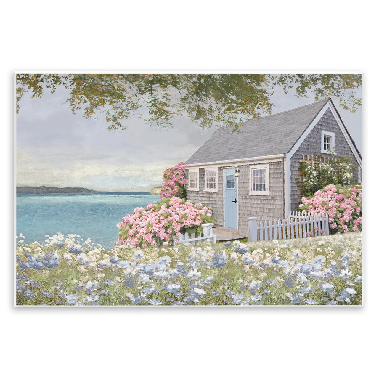 Stupell Industries Cottage with Rose Garden Wall Plaque Art Design by Amber Sterling